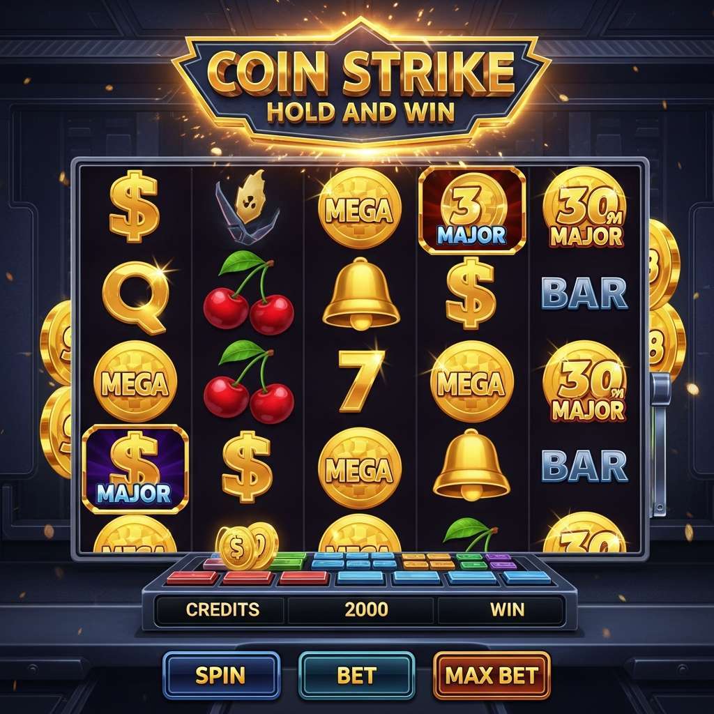 Coin Strike: Hold and Win Gracze cieszący się automatami slotowymi w luksusowym kasynie